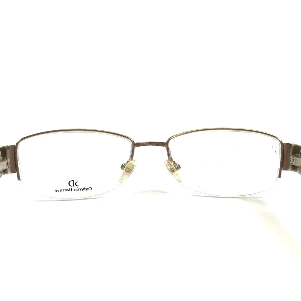 Catherine Deneuve Eyeglasses Frames CD-315 SGLD Satin Gold Crystals 52-17-135